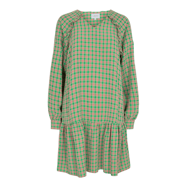 Liberté - Dana Dress LS - Green Pink Check