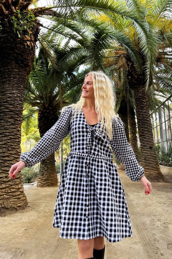 BZR - Kjole - Checkla Monique Dress - Black/White