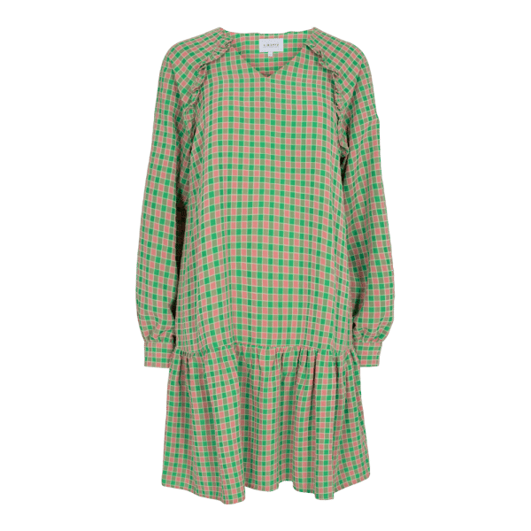 Liberté - Dana Dress LS - Green Pink Check - M