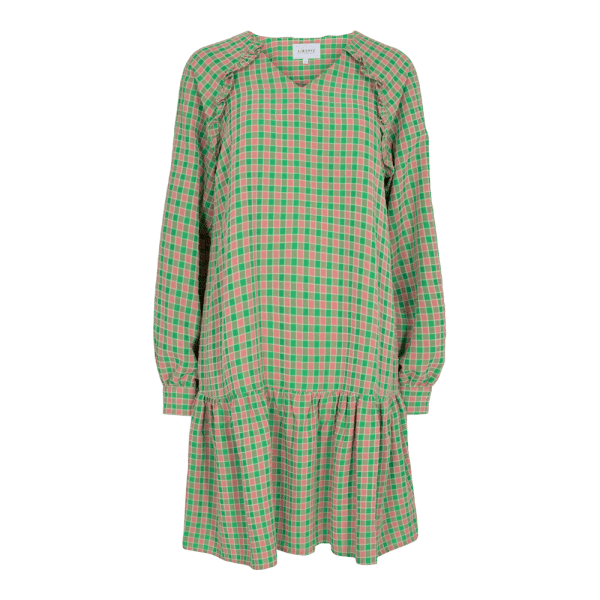 Liberté - Dana Dress LS - Green Pink Check - S