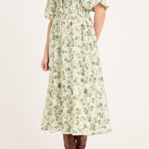 A-View - Kjole - Tabita Dress - Green/White