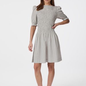 Polkis Small Check kjole - creme