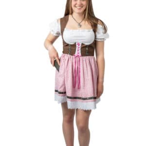 Dirndl Lise Ternet Lyserød